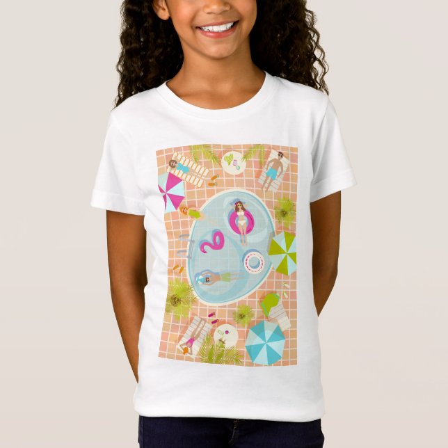 Camiseta Chicas de bikini y chicos jugando al billar (Anverso)