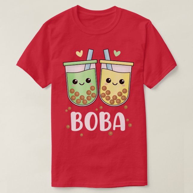 Camiseta Chicas de Boba Leche Tea Kawaii Cute Boba Tapioca  (Diseño del anverso)