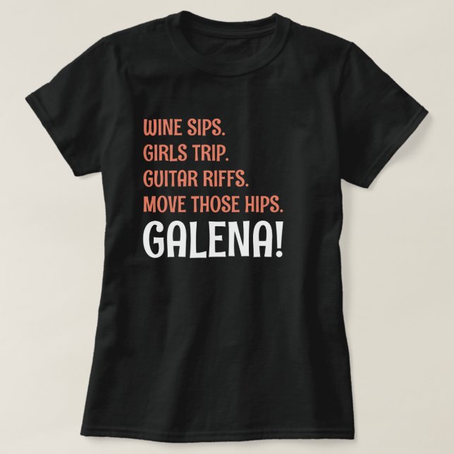 Camiseta chicas de bodegas trolean riffs de guitarra galena (Diseño del anverso)
