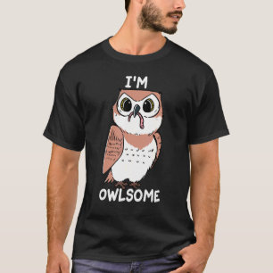 Camiseta Chicas de búho niños Pun Chiste Pájaro soy Owlsome