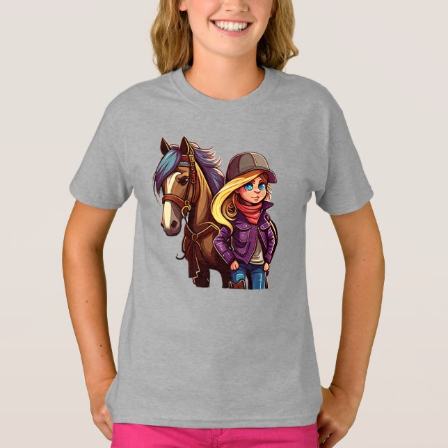 Camiseta Chicas de caballos divertido y lindo poni (Anverso)
