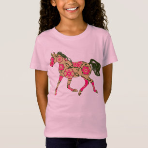 Camiseta Chicas de caballos florales Baby Doll (Con fogones