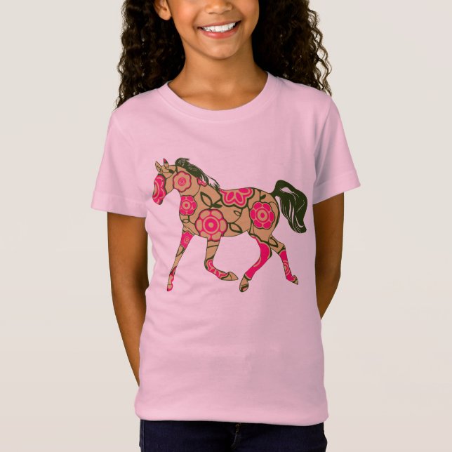 Camiseta Chicas de caballos florales Baby Doll (Provisto) (Anverso)