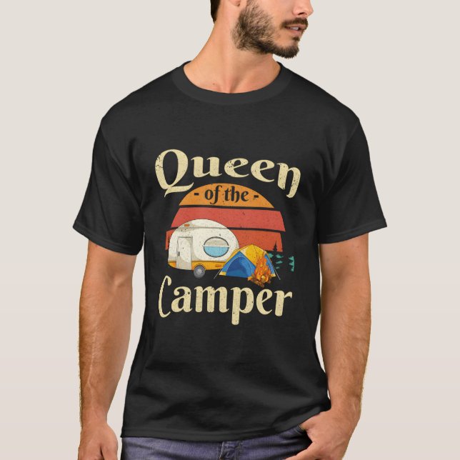 Camiseta Chicas De Camper Retro Mujeres Reina Del Camper Ou (Anverso)