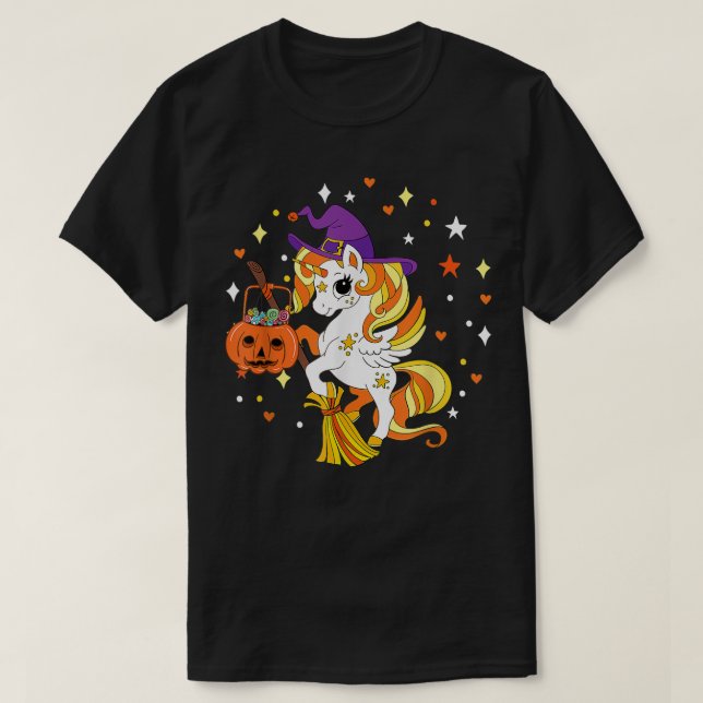Camiseta Chicas de Candy Corn Unicornio Niños Curan Hallowe (Diseño del anverso)