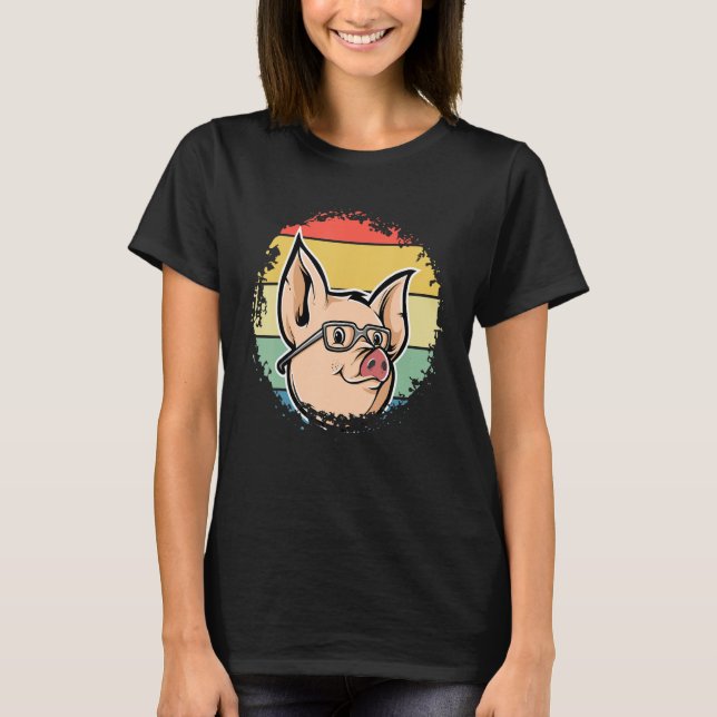 Camiseta Chicas De Cara De Cerdo Niños Granjero De Hog Anim (Anverso)