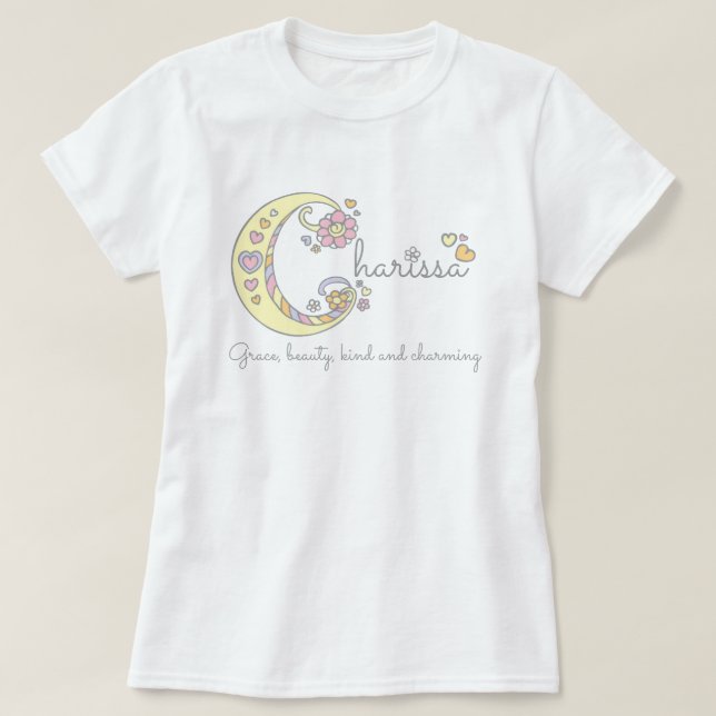 Camiseta Chicas de Charissa nombran personalizado decorativ (Diseño del anverso)