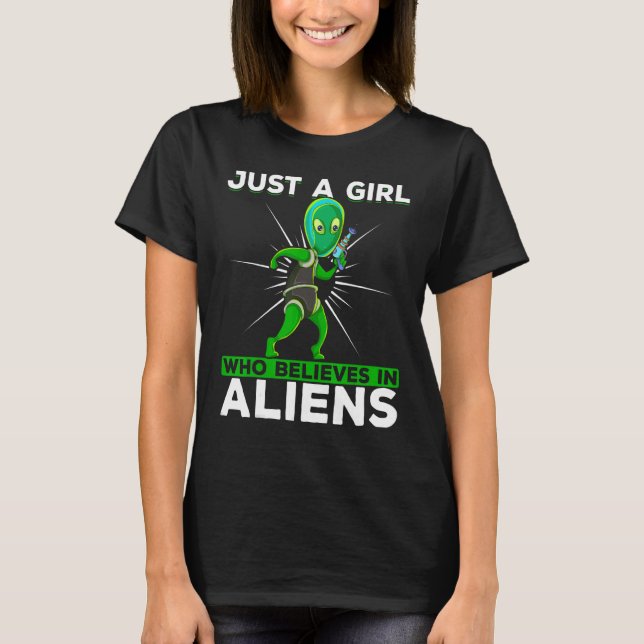Camiseta Chicas De Ciencia Ficción De La Ufo De Secuestro D (Anverso)