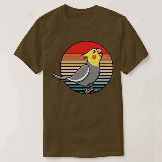 Camiseta Chicas de Cockatiel Retro Sunset gritan Parro (Diseño del anverso)
