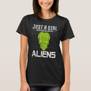 Camiseta Chicas de creyentes alienígenas mujeres espacio ex
