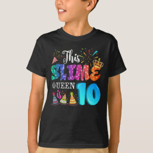 Camiseta chicas de cumpleaños 10 años Chica Slime Reina