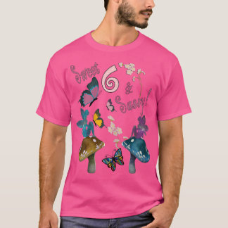 Camiseta Chicas de cumpleaños 6mariposas Hadas de jardín
