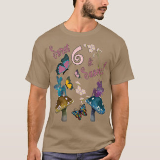 Camiseta Chicas de cumpleaños 6mariposas Hadas de jardín