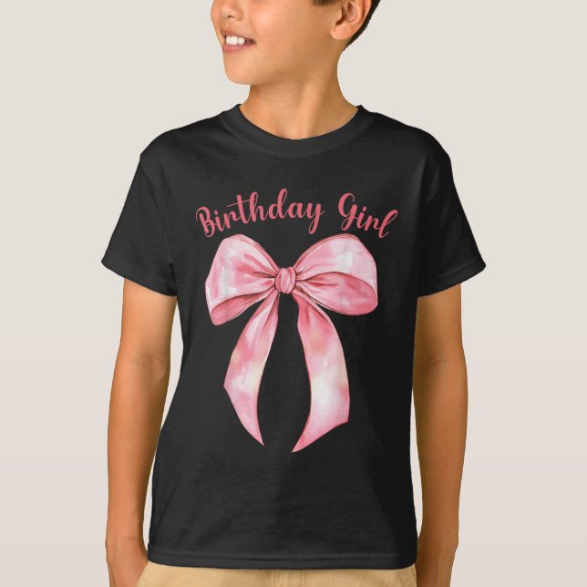 Camiseta Chicas de cumpleaños Coquette Bow Estética Girly N (Anverso)