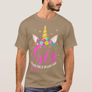 Camiseta chicas de cumpleaños de 6 años unicornio 6 cumplea