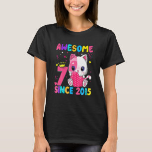 Camiseta chicas de cumpleaños de 7 años cortan un impío fat