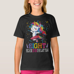 Camiseta chicas de cumpleaños de 8 años Unicornio 8 cumplea
