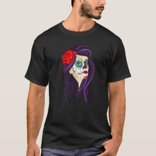 Camiseta Chicas de Dia De Los Muertos Skull Mask La Catrina