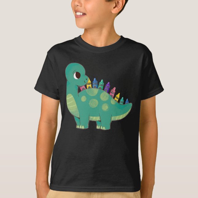 Camiseta Chicas de dinosaurios con lápiz niños con Dino pre (Anverso)