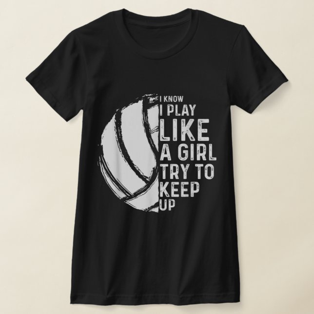 Camiseta Chicas de diseño de voleibol divertido deporte juv (Distribución)