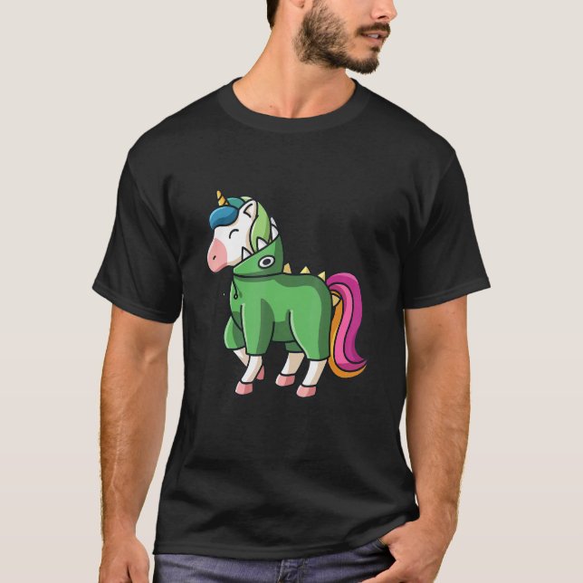 Camiseta Chicas de disfraces de dinosaurio lindo unicornio  (Anverso)