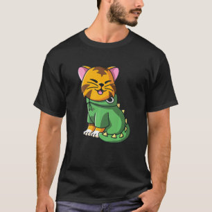 Camiseta Chicas de disfraces de gatos de dinosaurios cutáne