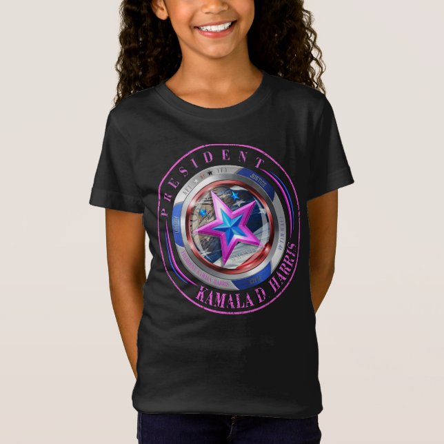 Camiseta Chicas de doble cara de Harris-Walz Wing/Stamp Med (Anverso)