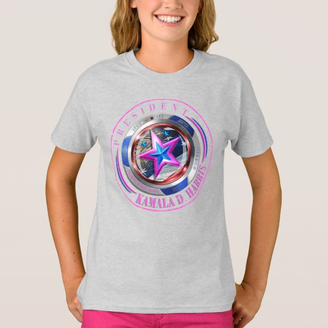 Camiseta Chicas de doble cara de Harris-Walz Wing/Stamp Med (Anverso)