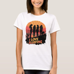 Camiseta Chicas de escuadrón Me encanta la isla de surf Mar