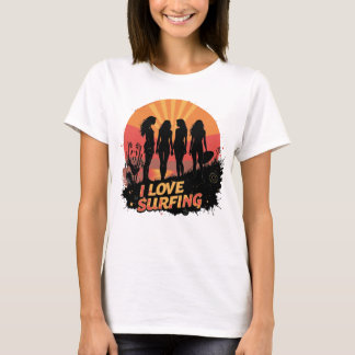 Camiseta Chicas de escuadrón Me encanta la isla de surf Mar