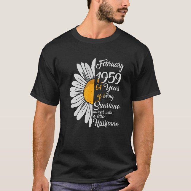 Camiseta Chicas de febrero de 1959 Regalos de cumpleaños 64 (Anverso)