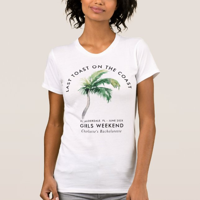 Camiseta Chicas de fin de semana en la playa con palmeras T (Anverso)