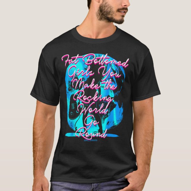Camiseta Chicas de fondo gordo que haces que el mundo rocke (Anverso)