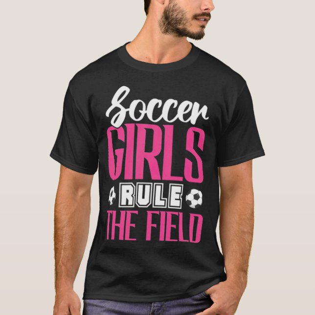 Camiseta Chicas de fútbol gobiernan el corredor del chica d (Anverso)