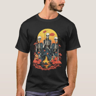 Camiseta Chicas de Geisha esqueleto en la estética del Góti
