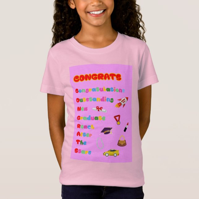 Camiseta Chicas de Graduación de Felicidades Acronym Tee (Anverso)
