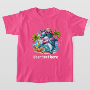 Camiseta chicas de grupos de texto de delfines de Guay