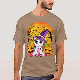 Camiseta Chicas de Halloween cuestas mujeres bruñen unicorn