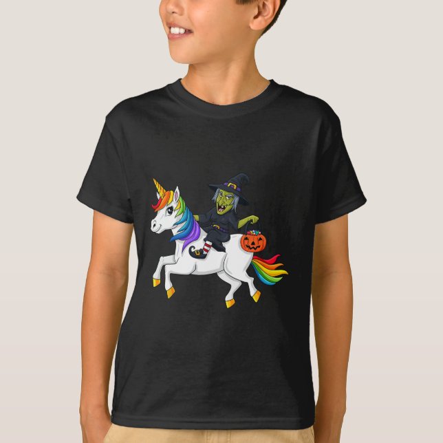 Camiseta Chicas de Halloween en Unicorn divertidos (Anverso)