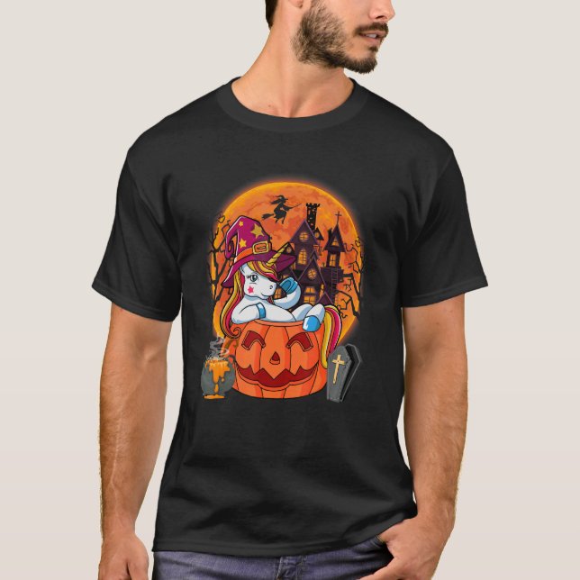 Camiseta Chicas de Halloween niños masacran calabaza unicor (Anverso)