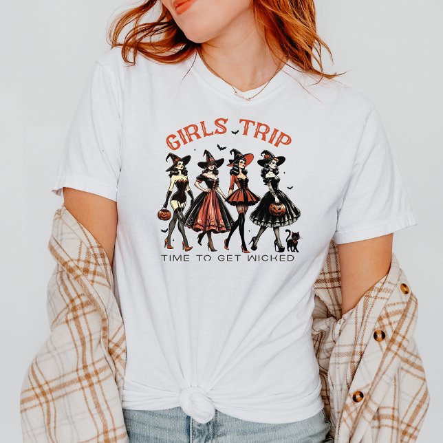 Camiseta Chicas De Halloween Vienen Tiempo De Bruja Para Se (Subido por el creador)