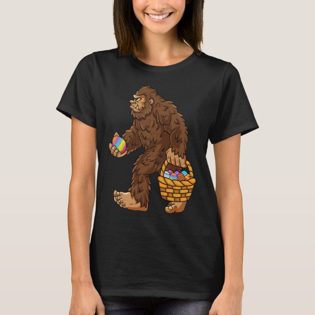 Camiseta Chicas de Huevos en Bigfoot Easter Day Niños diver (Anverso)