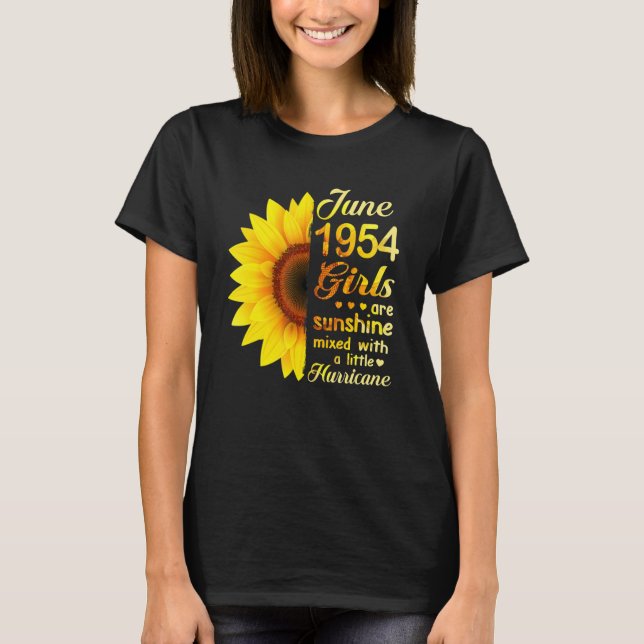 Camiseta Chicas de junio de 1954 69º cumpleaños del girasol (Anverso)