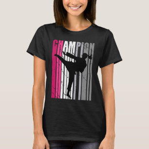 Camiseta Chicas de karate rosado Fem retro colorido al cump