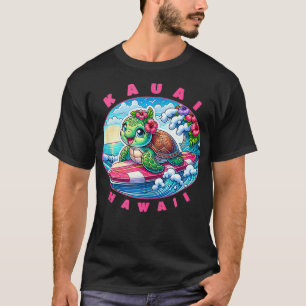 Camiseta Chicas de Kauai Hawaii cortan tortuga marina de su