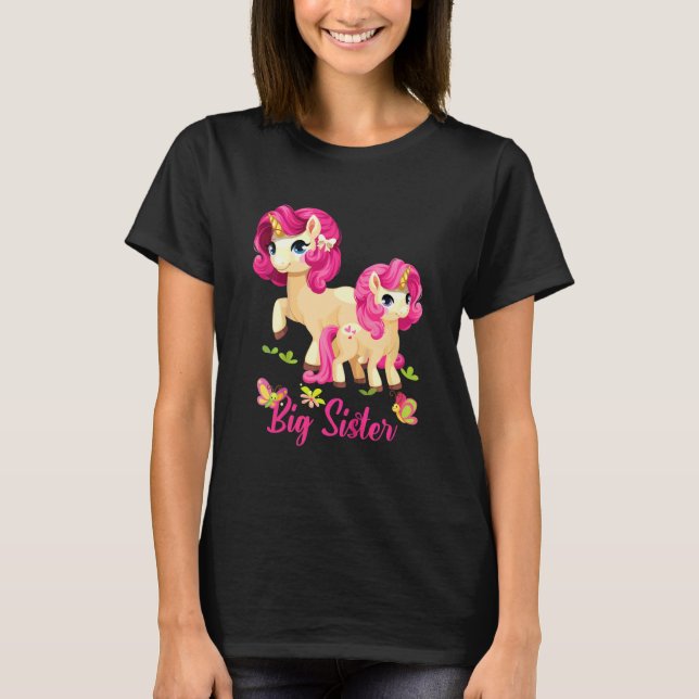 Camiseta Chicas de Kids Unicorn Big Sister 2022 (Anverso)