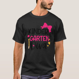 Camiseta Chicas de Kindergarten Diva feliz primer día de cl