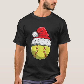 Camiseta Chicas de la Bola de Softbol Santa Navidades Funny