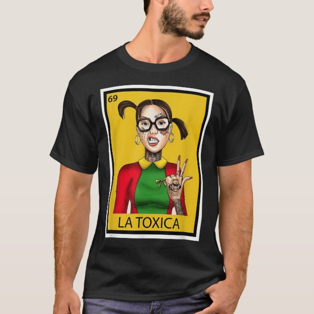 Camiseta Chicas de la carta de lotería mexicana La tóxica g (Anverso)