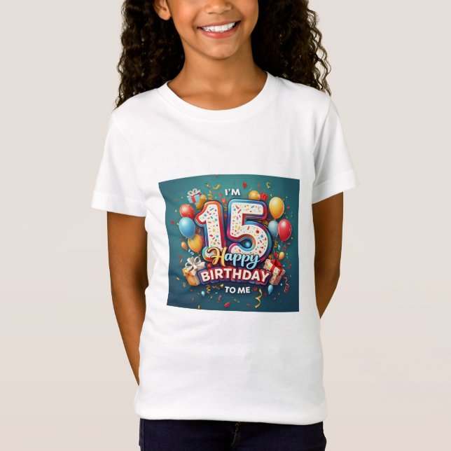 Camiseta Chicas de la celebración de cumpleaños número 15 (Anverso)